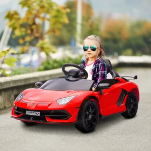 Auto elettrica HOMCOM Lamborghini per bambini con luci rosse MP3