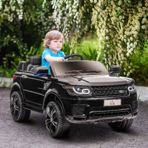 HOMCOM auto elettrica per bambini con telecomando musicale fino a 5 km/h Nero