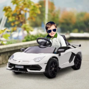 HOMCOM auto elettrica Lamborghini per bambini con luci bianche MP3