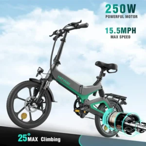 16 bici elettriche HITWAY con assistenza al pedale elettrico pieghevole 36V con batteria da 7,8 Ah, senza acceleratore, per adolescenti
