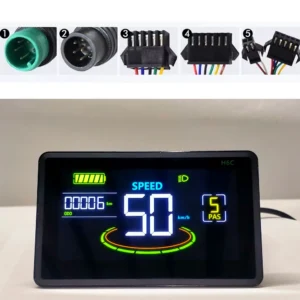 UART2 H6C Electric Bike Colorful LCD Bicycle Speedometer Display Meter 24V-60V Connection Plug Ebike intelligent  Mountain Bike