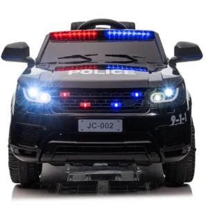 Auto elettrica per bambini a quattro ruote con ricarica a batteria, doppia trazione, capacità di carico 30 kg, grande formato, con telecomando. Auto della polizia con musica, ricaricabile, doppia trazione, 12V, carico massimo 30 kg.